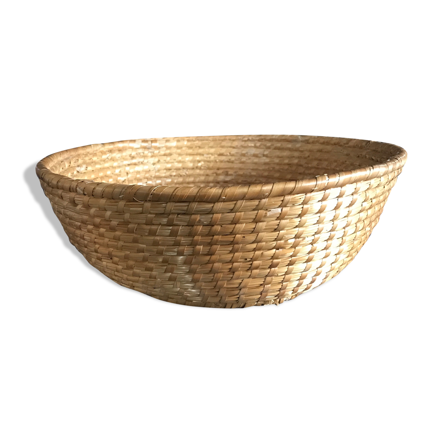 Vintage woven straw basket 29 cm