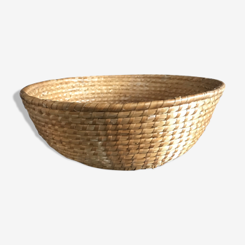 Basket basket vintage in braided straw 29 cm