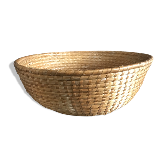 Basket basket vintage in braided straw 29 cm