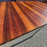 Chrome and rosewood extendable table by Alain Richard, France, 1950s