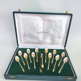 12 gilt metal teaspoons