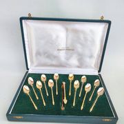 12 gilt metal teaspoons
