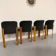 4 wooden and fabric chairs designed by Bruno Rey for Dietiker, vintage 70s