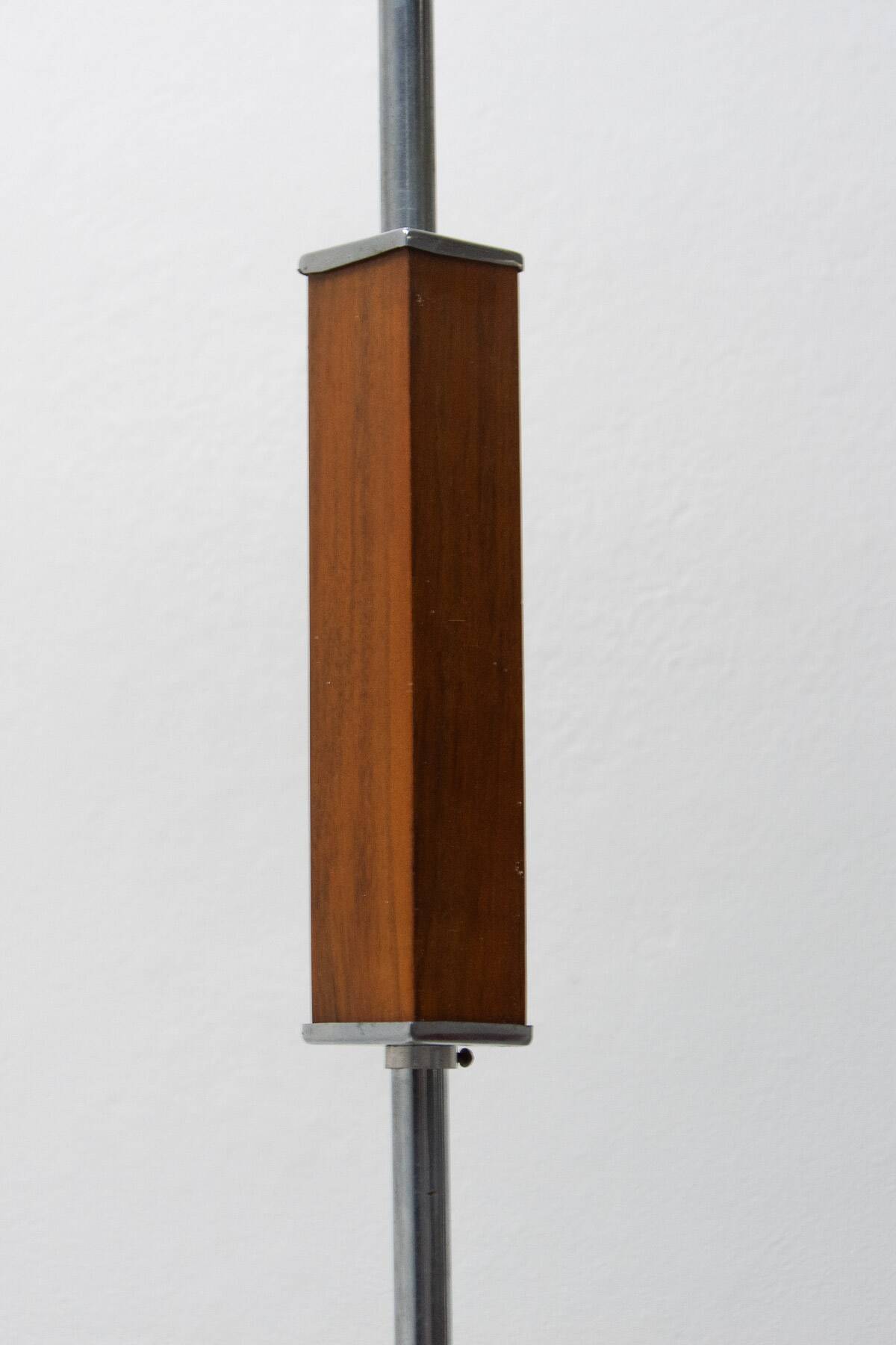 chrome and wood art deco pendant chandelier, circa 1930´s, bohemia