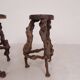 Set of 3 vintage wooden vine bar stools, 1960s