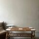 Large Audoux style coffee table in bamboo, rattan & ceramic, France 60