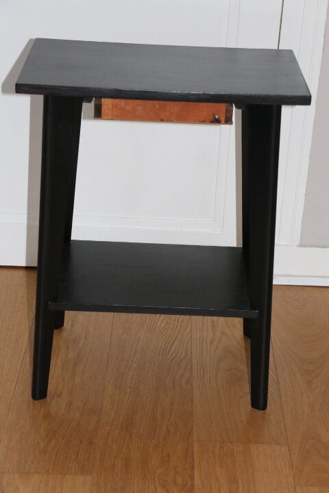 60s black drawer bedside