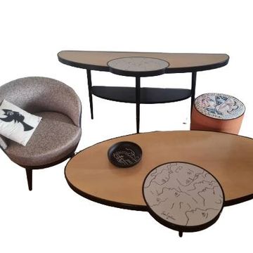 collection complète rare Jean Cocteau pour ROCHEBOBOIS (6 pièces)