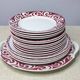 Lot of 17 vintage porcelain plates and a platter from the 1940s