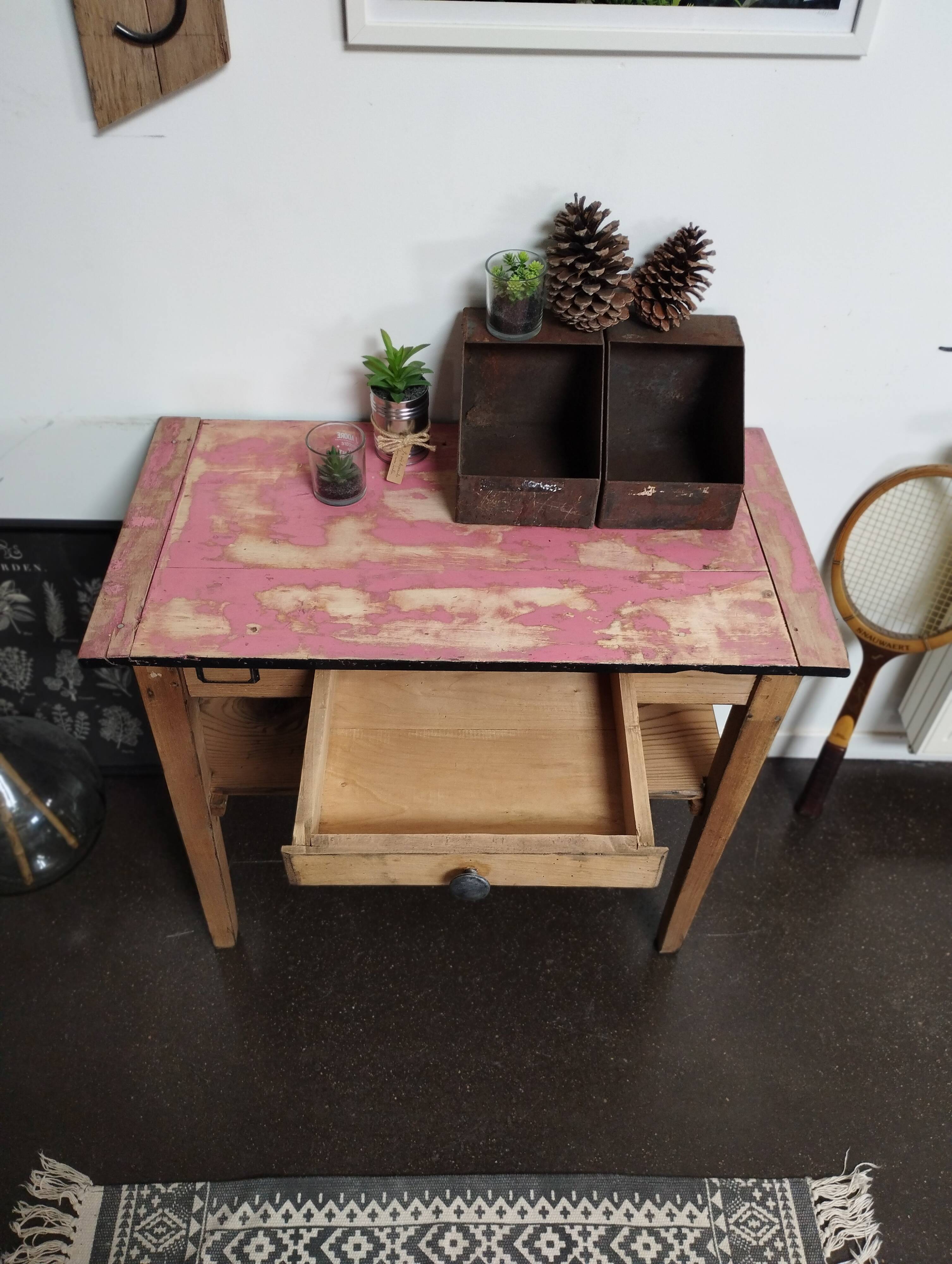 Table d'atelier, console vintage