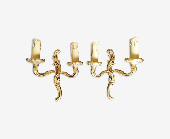 Paire appliques en bronze doré