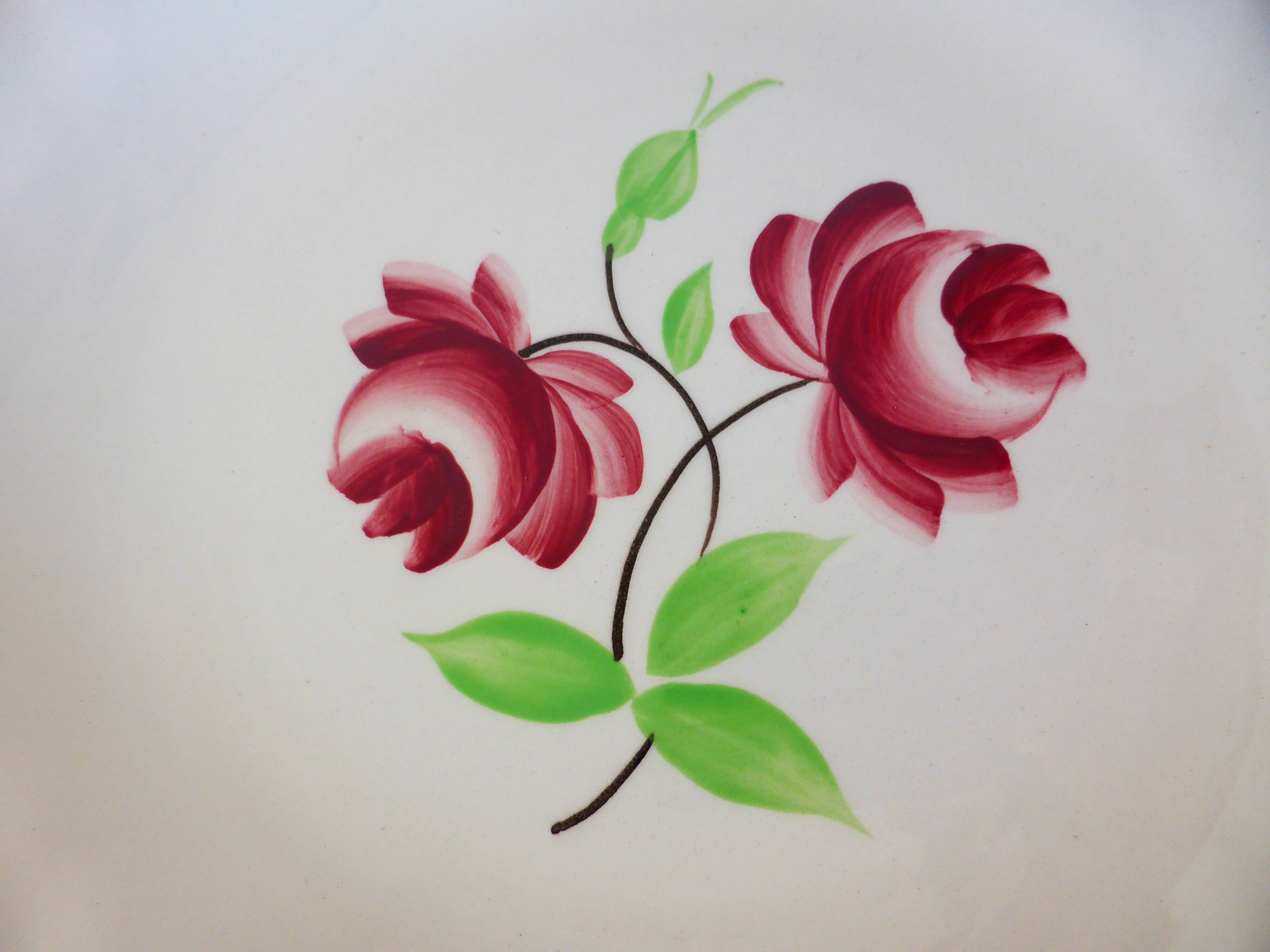 4 assiettes creuses K et G Luneville modèle Rose Mai 2106209
