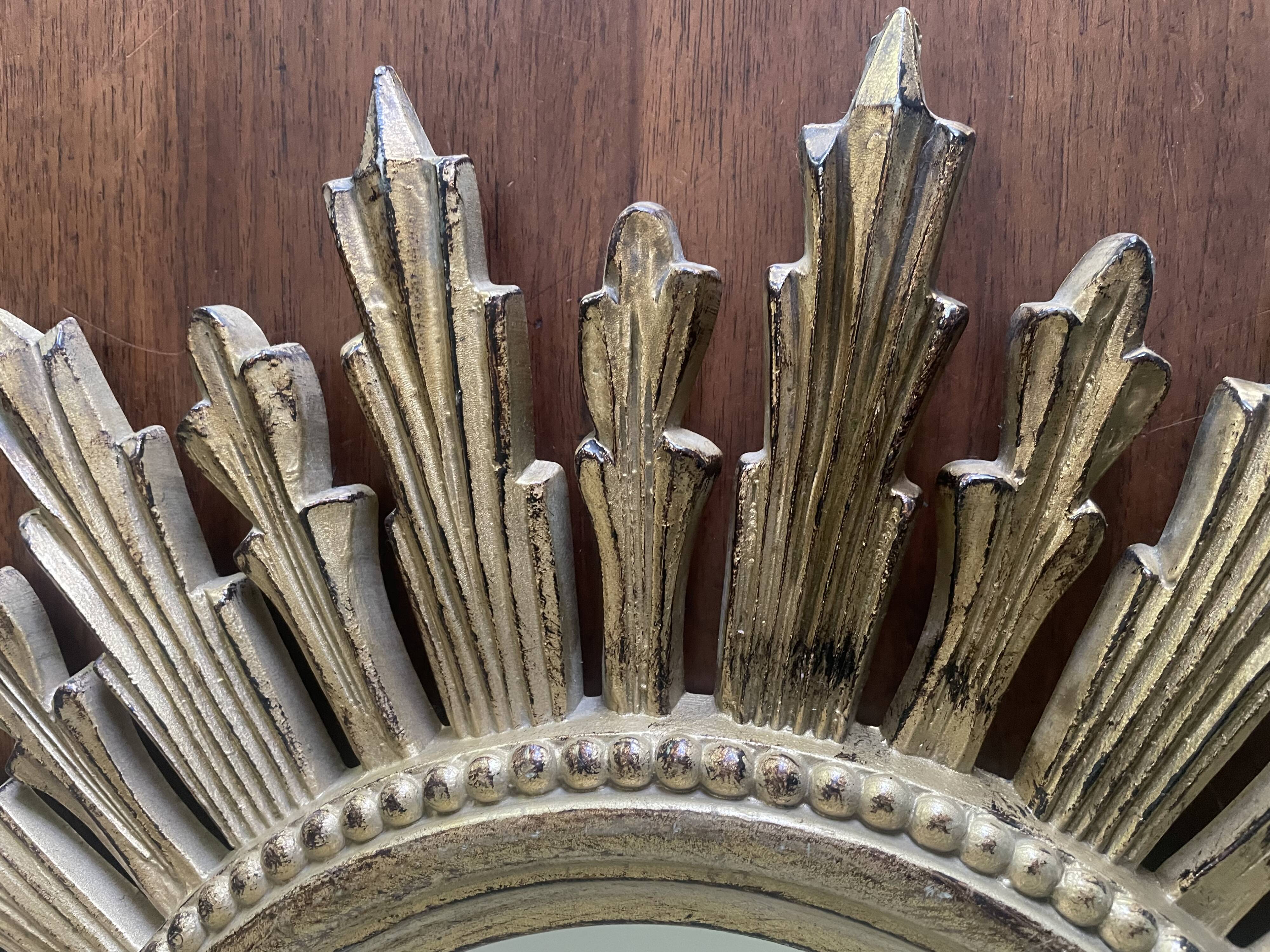 70'S golden resin sun mirror