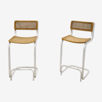 Set of 2 bauhaus style bar stools, 1970s