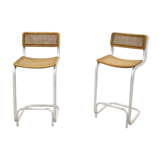 Set of 2 bauhaus style bar stools, 1970s