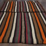 Vintage bath mat - Striped kilim