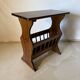 Turned wood magazine rack side table – vintage rustic style