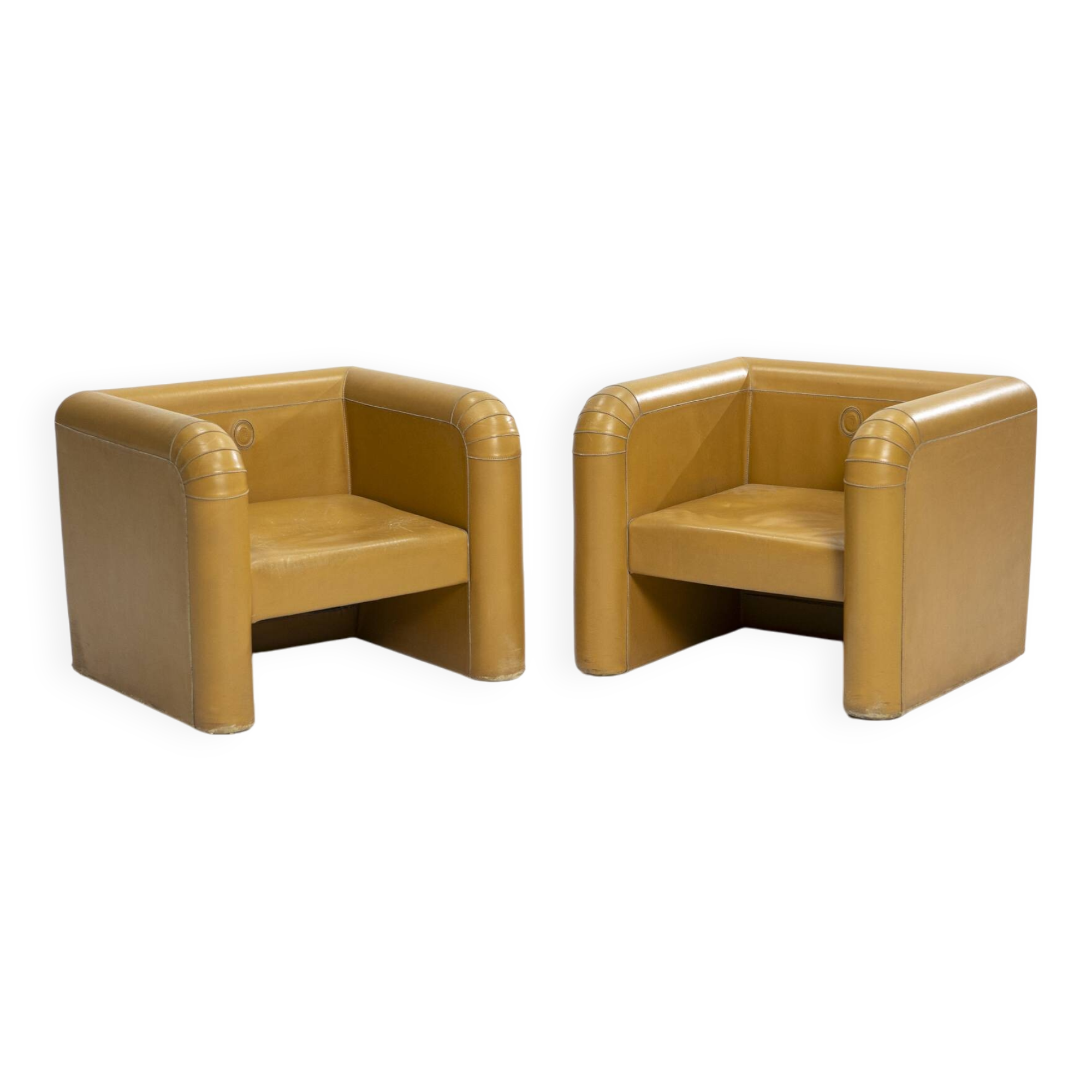 Paire de fauteuils rares de Trussardi, Italie, années 1970