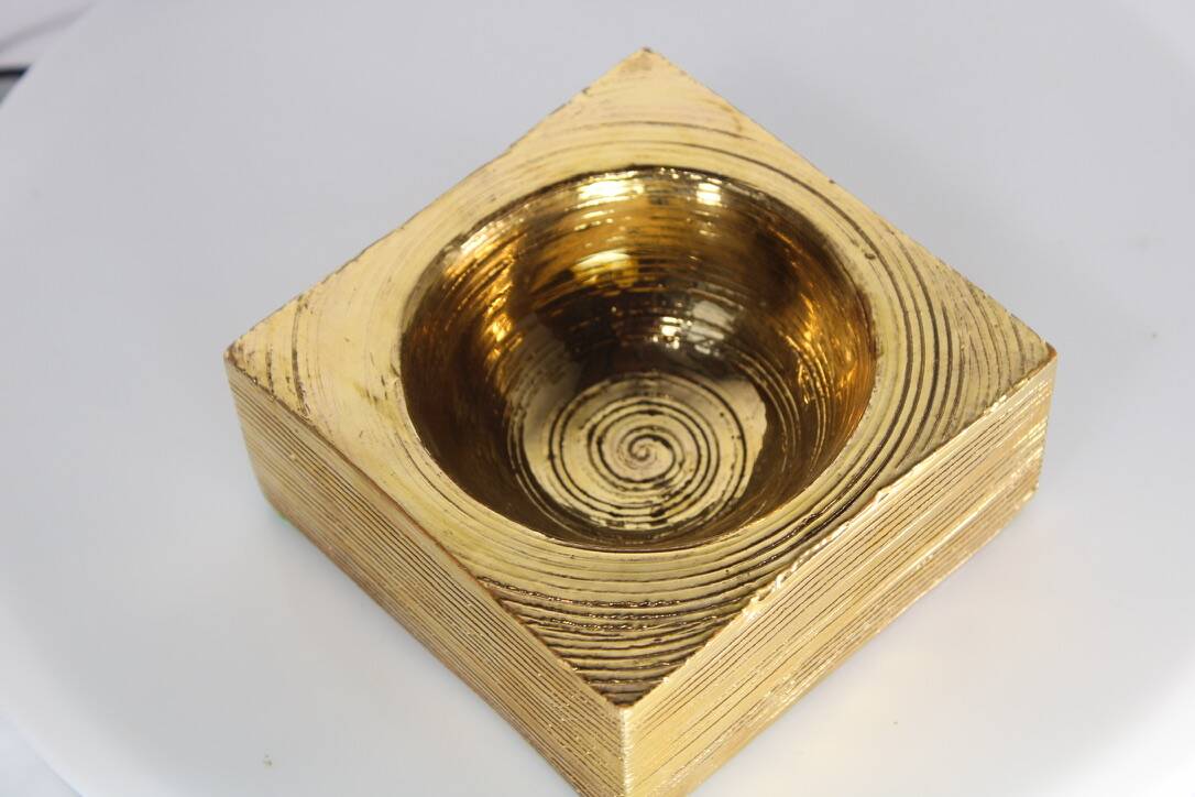 Bitossi gold pocket tray Italy 1970