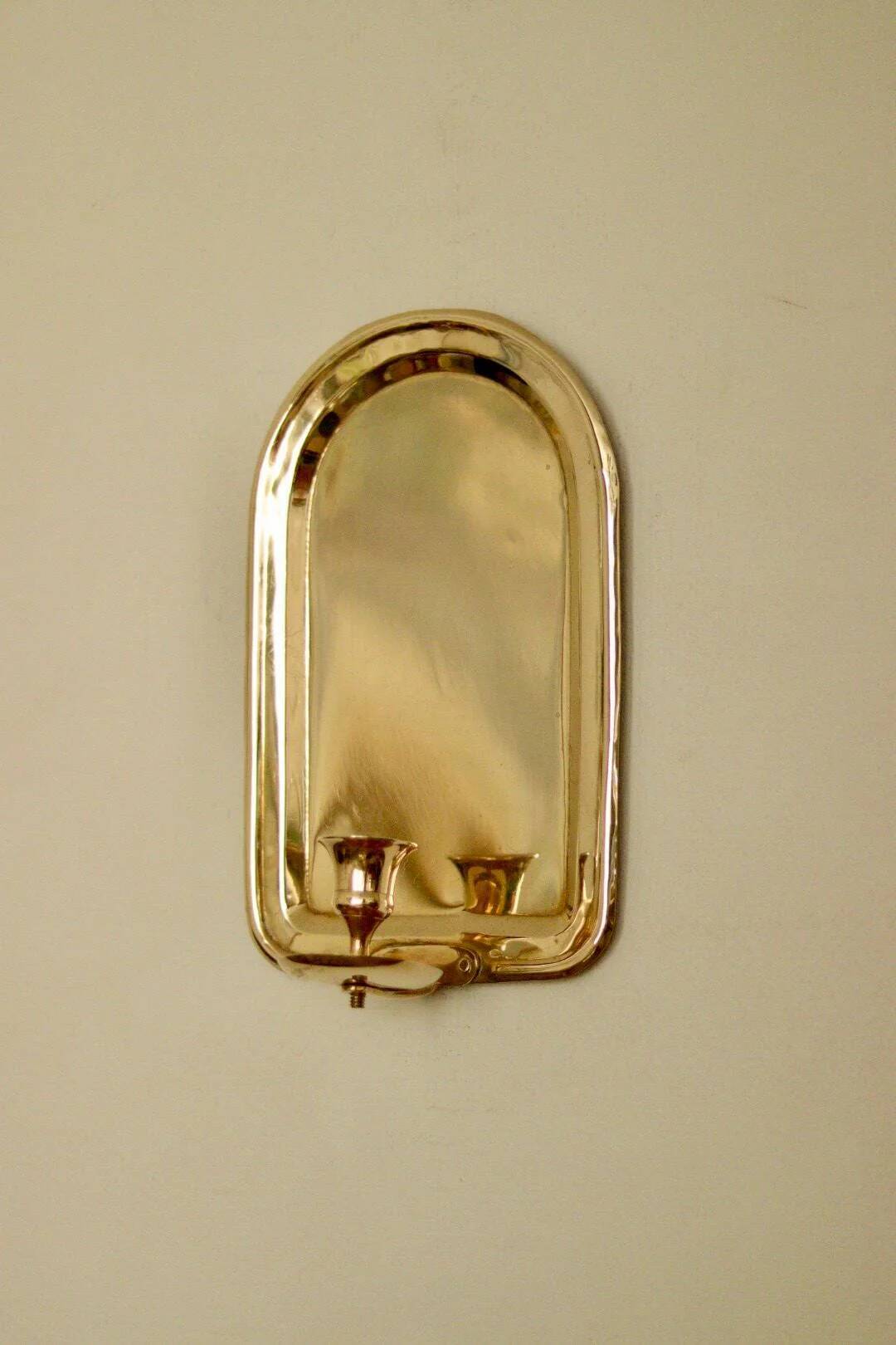 Single mid-century Swedish brass sconce