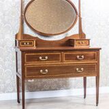 Antique English Softwood and Mahogany Veneer Vanity Table by Maple & Co., 1890s