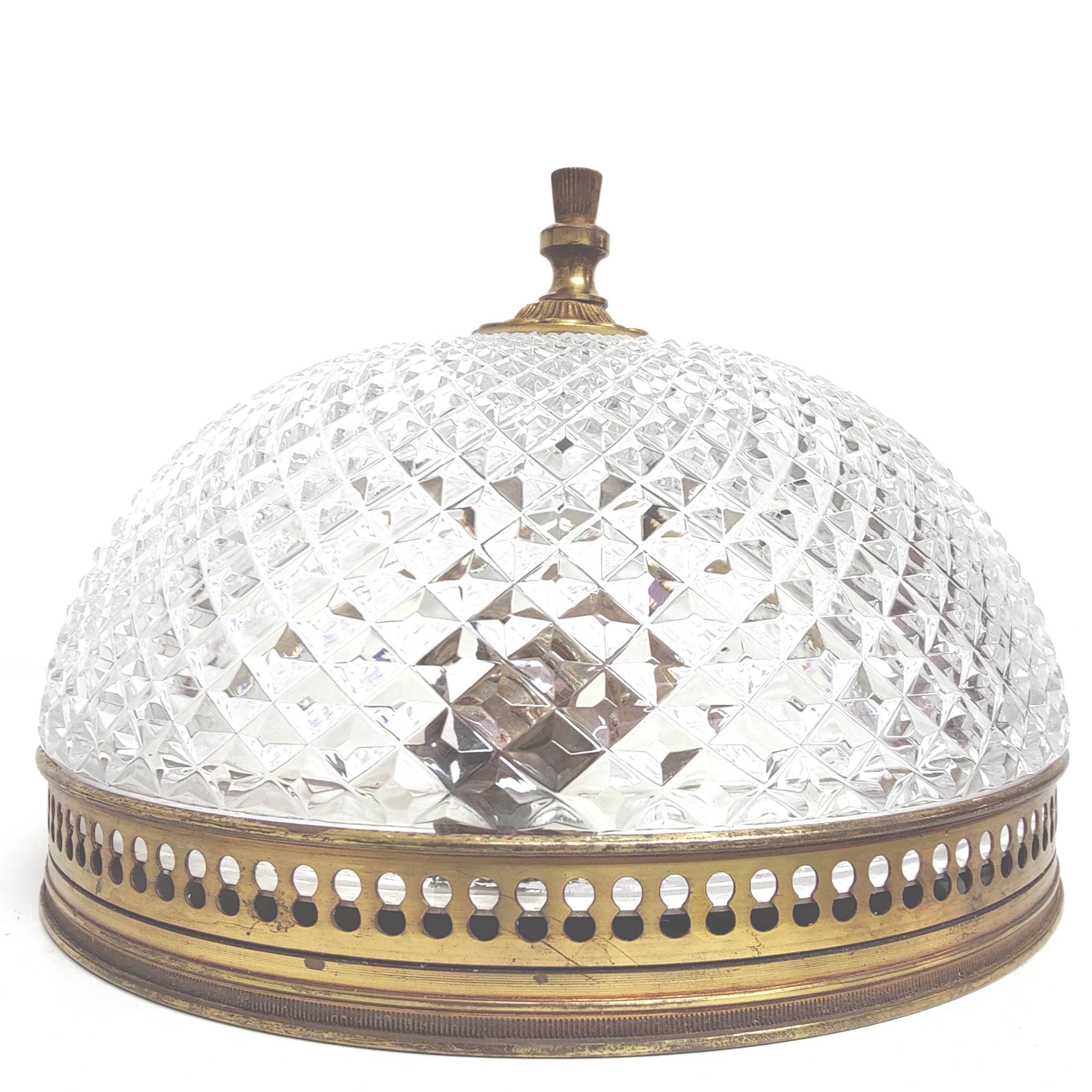 Ceiling lamp round brass wall lamp and diamond-tipped brass