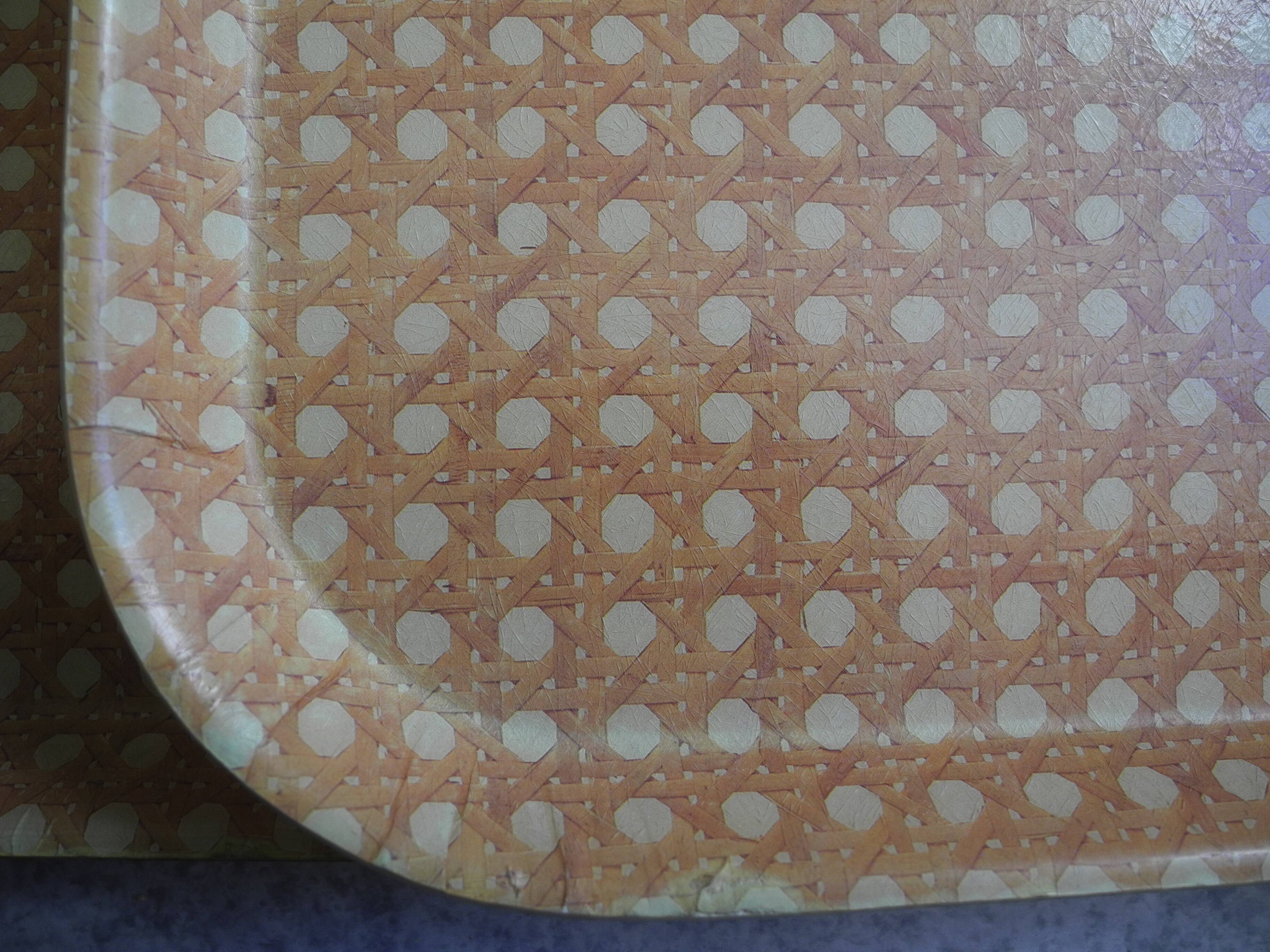 Mullerhof fiber cane trays vintage decor french fiberglass trays