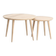 Duo round coffee table in solid Vosges oak