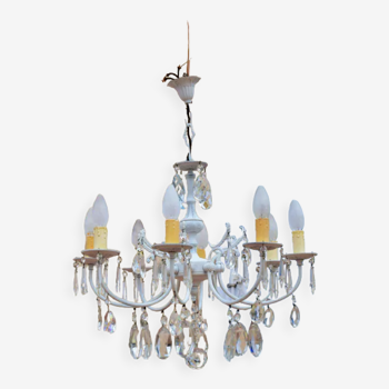 Shabby bronze chandelier with tassels