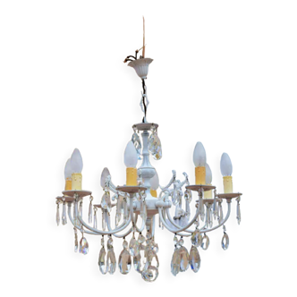 Shabby bronze chandelier with tassels