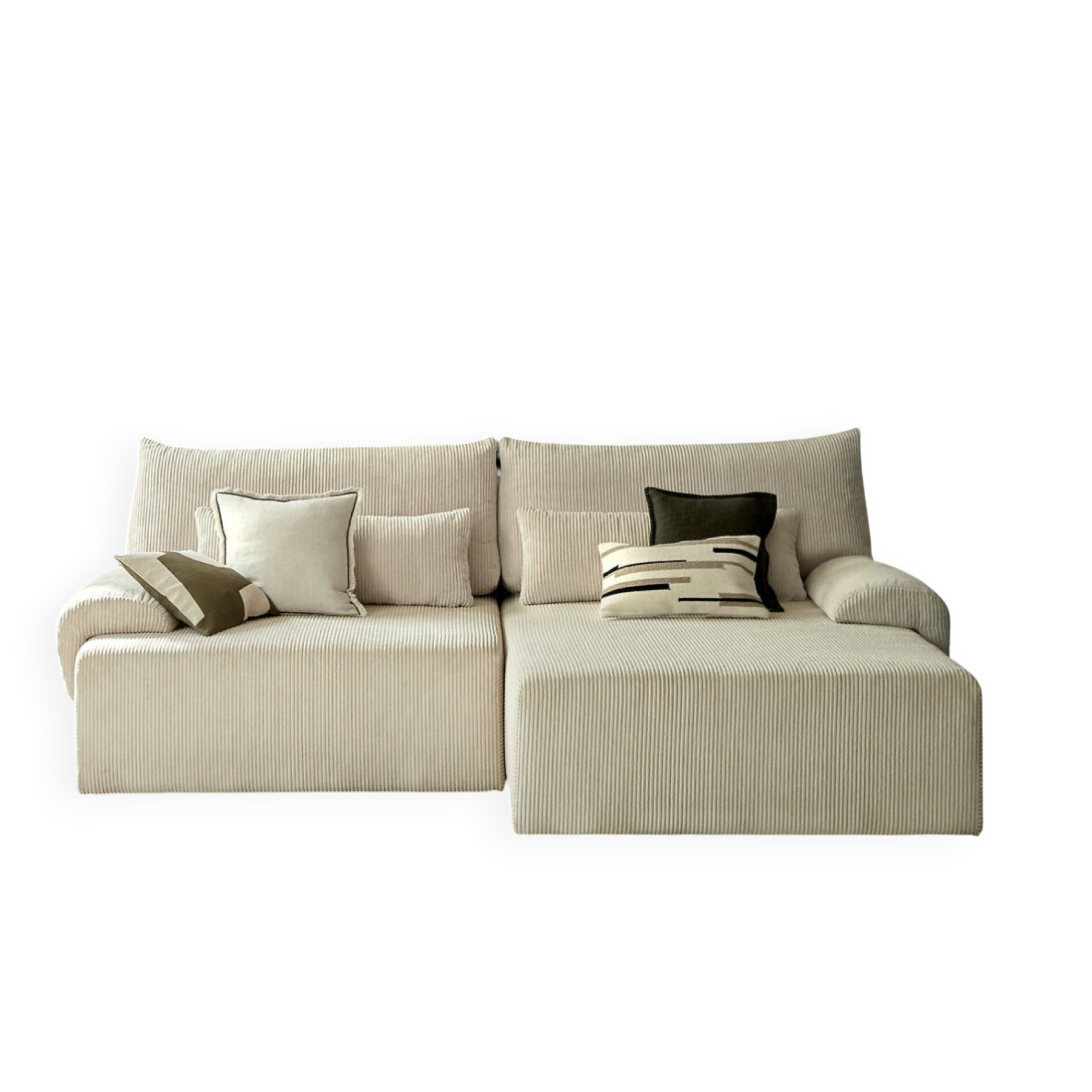 Canapé d'angle convertible avec coffre, beige | La Redoute