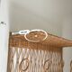Vintage rattan coat rack wall shelf
