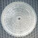 Ceiling lamp, vintage wall lamp, thick glass and chrome, 60s/70s