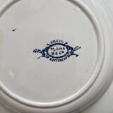 Three Flora ironstone soup plates, Creil and Montereau, late 19th century