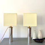 Two ERCUIS lamps, fabric cables, fabric lampshades