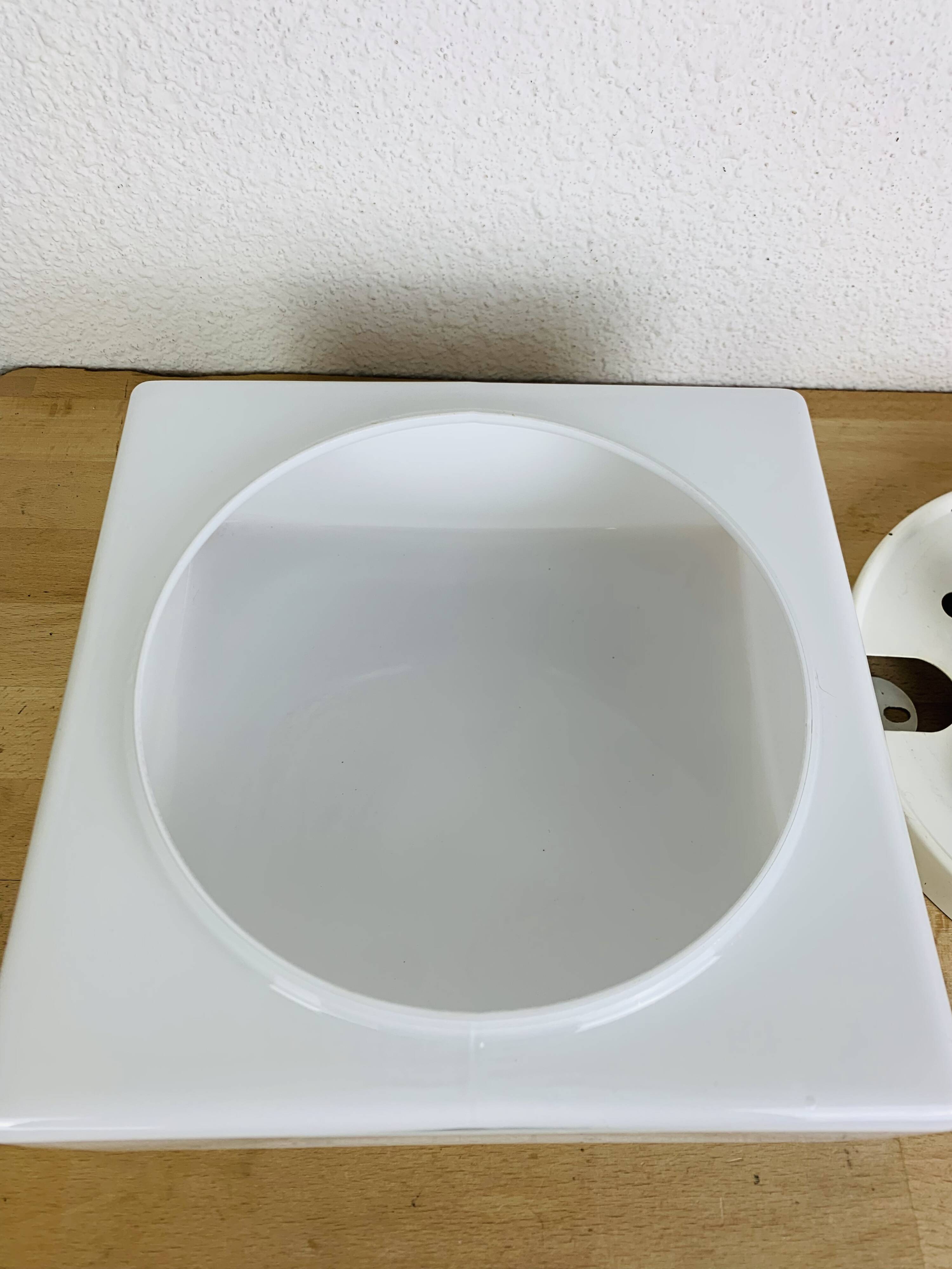Lita 70s square opaline wall light, ceiling light