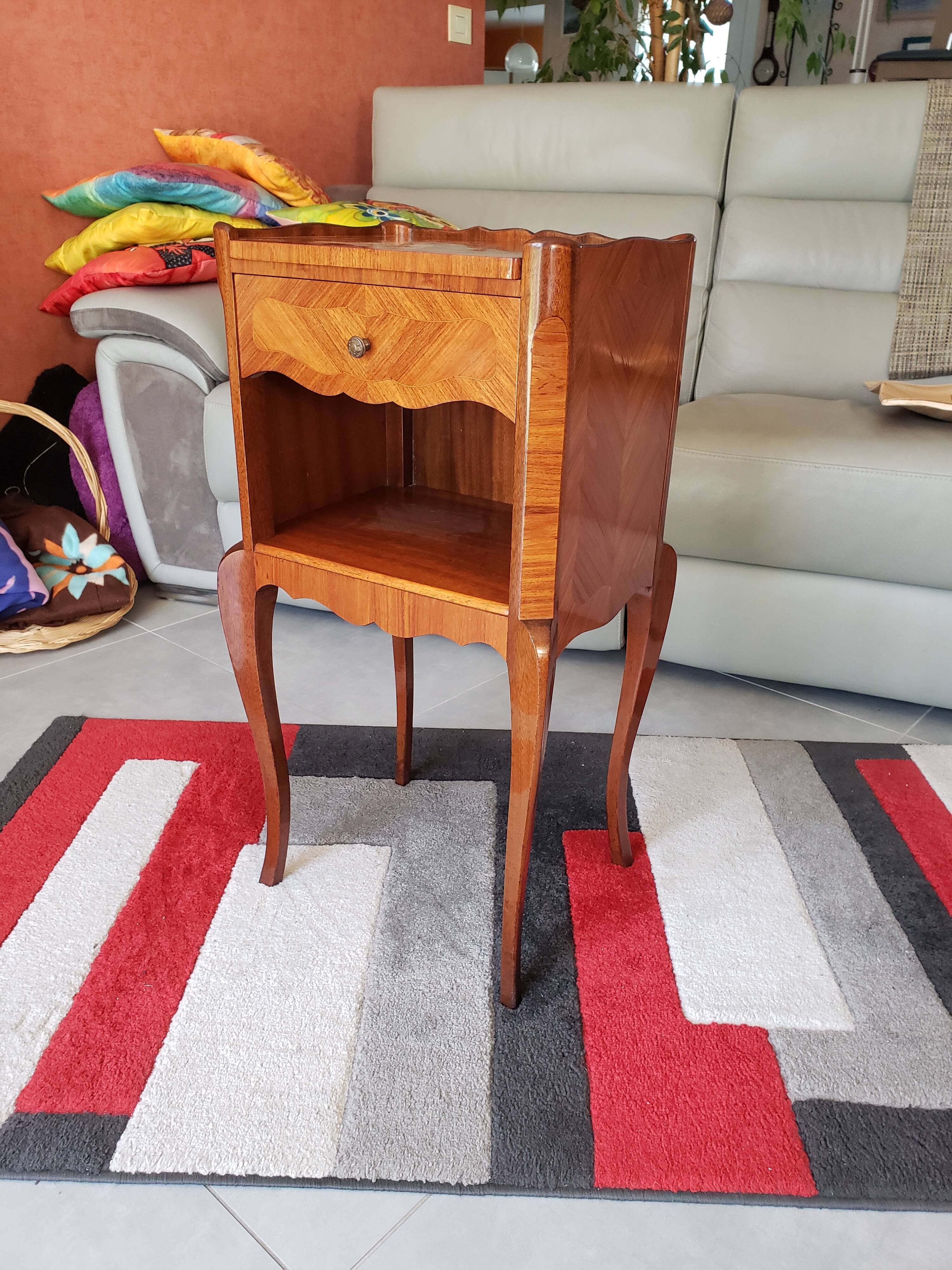Louis XV style bedside table in rosewood