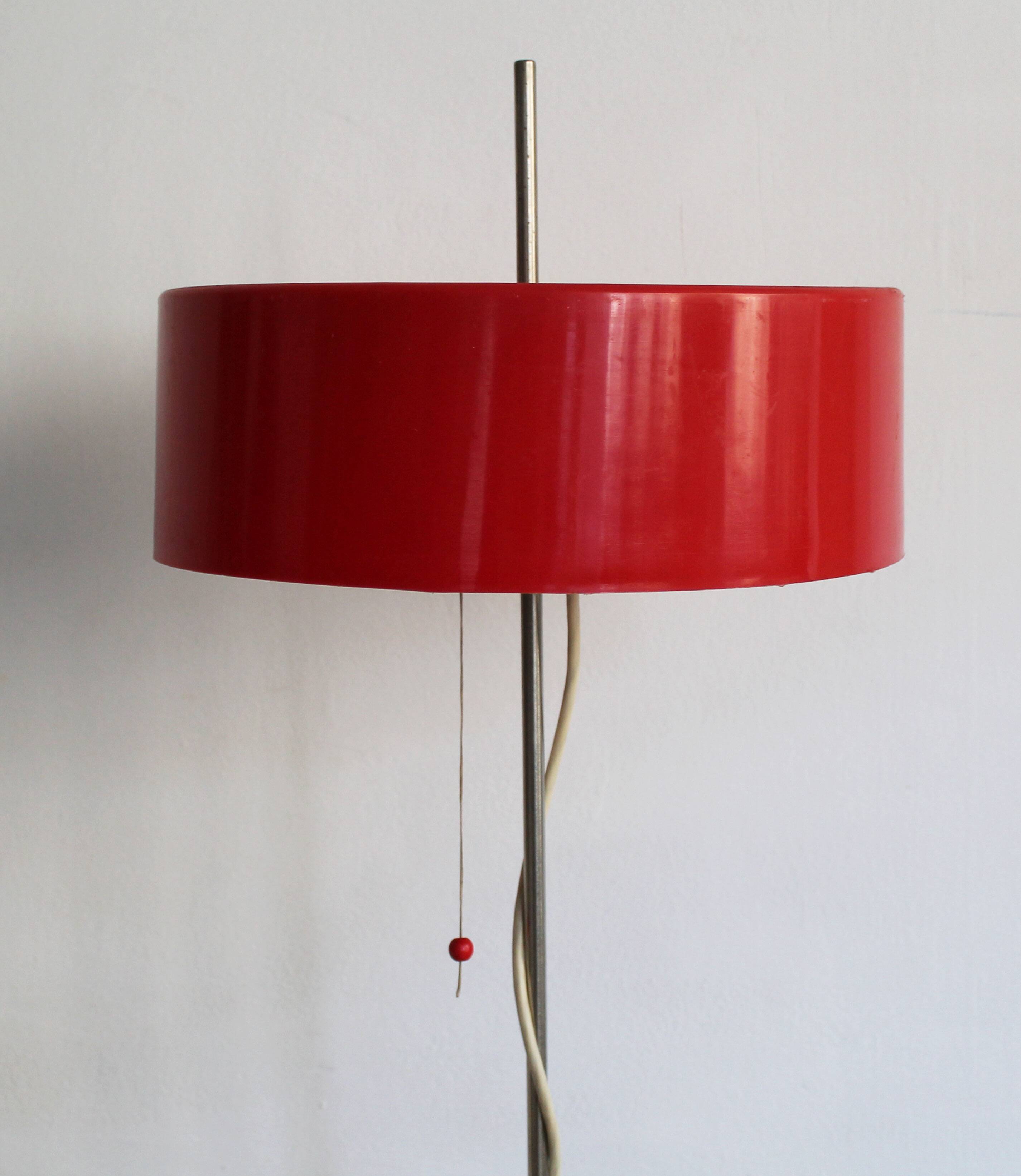 1970's Vintage Red Floor Lamp