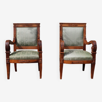 Pair ceremonial armchairs period Restoration