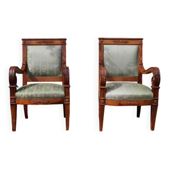 Pair ceremonial armchairs period Restoration