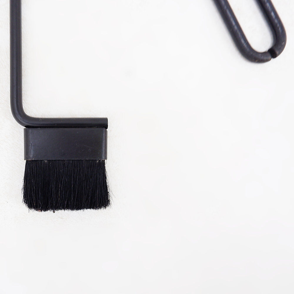 Minimalist black metal fireplace accessory set 'Mace-Line' by Ann Maes - 1970s