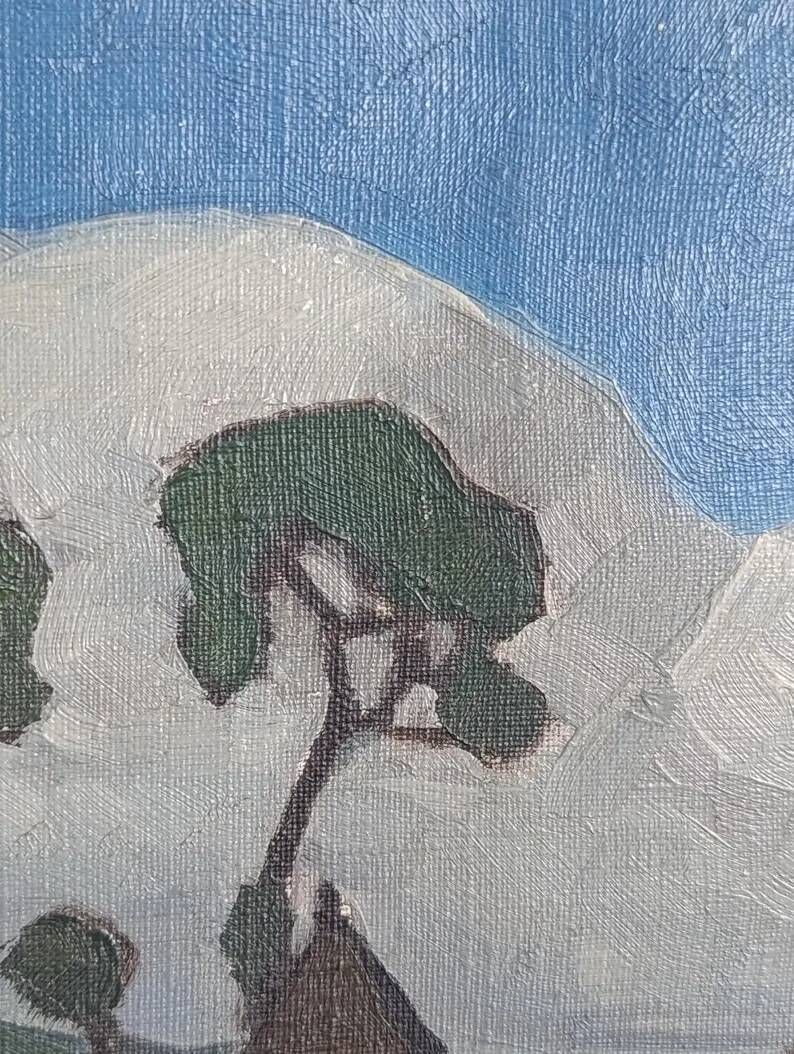 Original 1931 French landscape oil painting by M. Alba