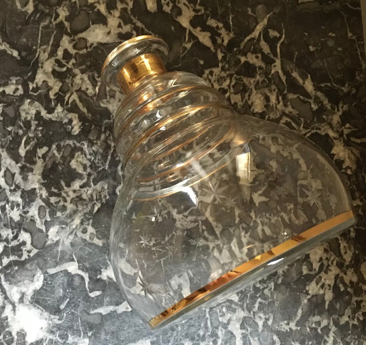 Golden glass carafons