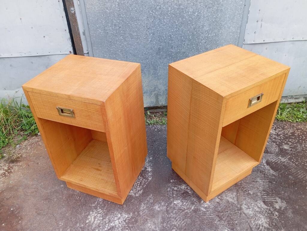 Pair of elm bedside tables