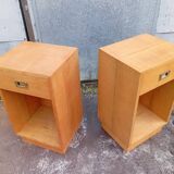 Pair of elm bedside tables