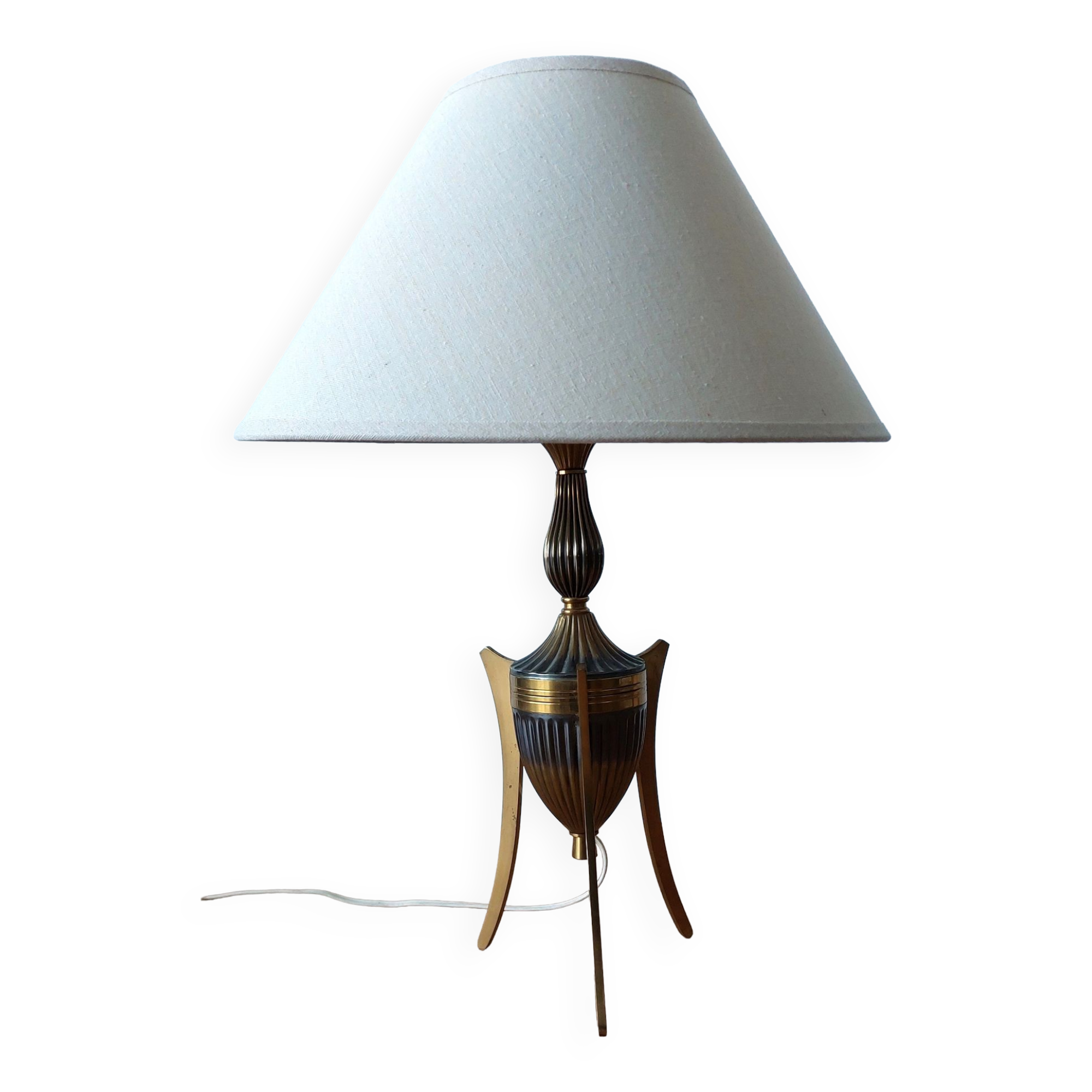 Lamp in gold and silver brass 1950.