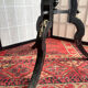 Napoleon III side table in blackened wood and bronze, decorated with chains, 19th century.