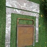 Grey marble fireplace