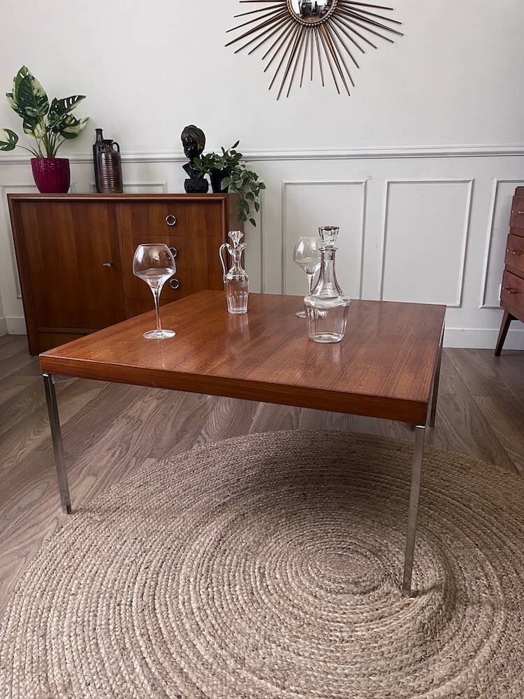 Large vintage square coffee table