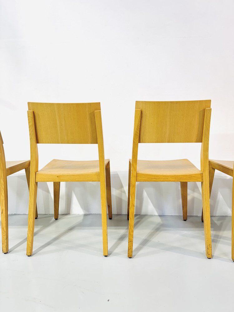 Danish beech dining chairs, 1980s, set of 6